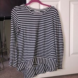 Women’s Cabi long sleeve stripped shirt.